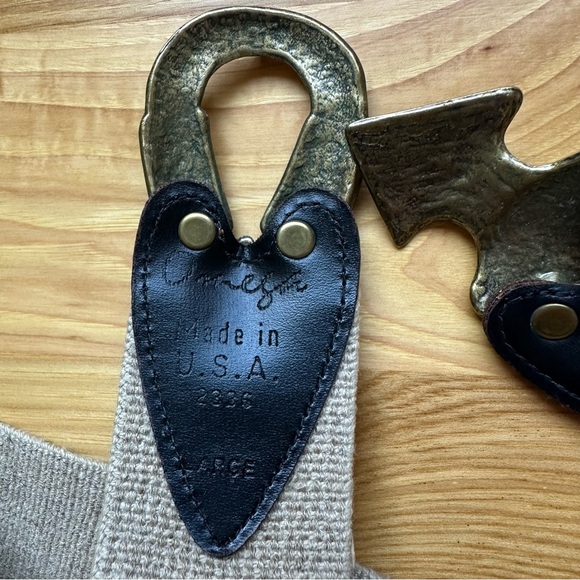 Vintage Arrow Brass Women's Belt Large Elastic Tan Western Elegance Stretch - Picture 5 of 6